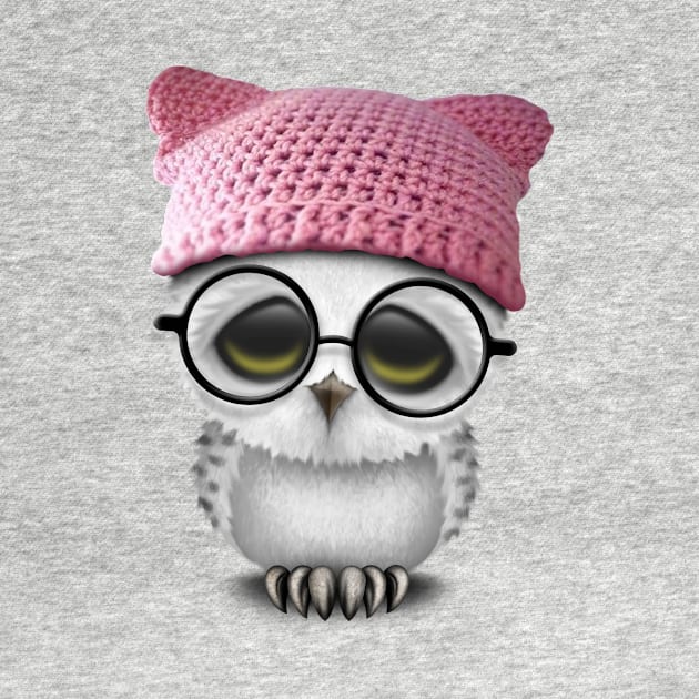 Nerdy Baby Owl Wearing Pussy Hat by jeffbartels